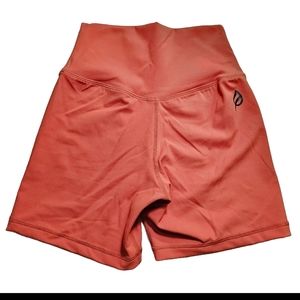 New  P’tula Orange  Compression Bike Workout Activewear Gym Shorts Size Small